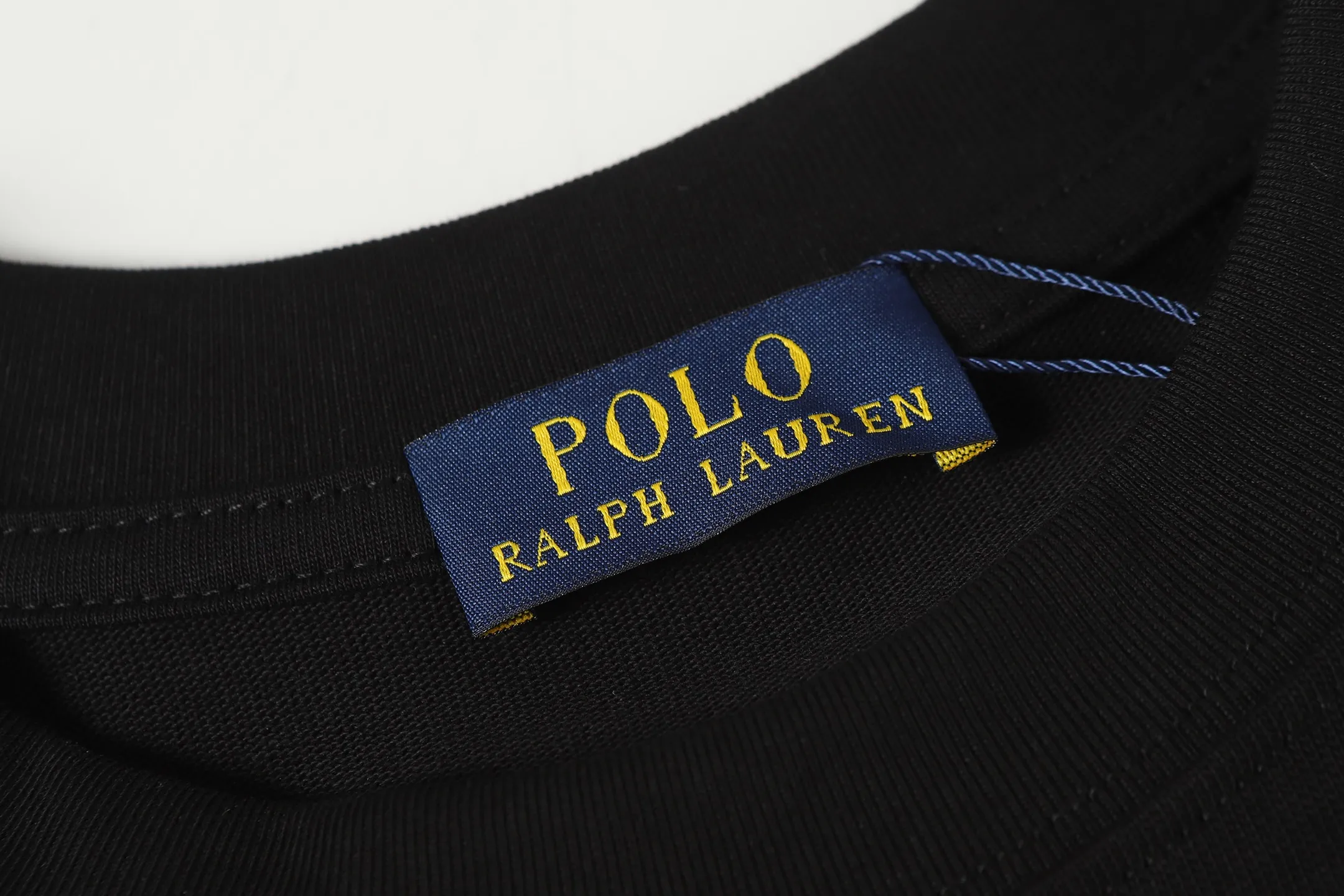 P140 💰 Actual pictures [High-end quality] Code: 8910# Color: Black White Size: S to XXL 2026ss New Ralph Lauren 320g customized fabric Round neck short sleeves Special embroidery Burnt patch Loose version for men and women